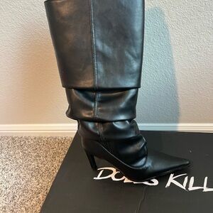 Dolls Kill Black Heeled Boots